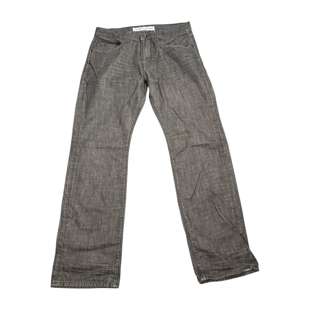 Express Rocco Slim Fit Straight Leg Jeans Mens 32x30 Gray‎ Denim Cotton Pants